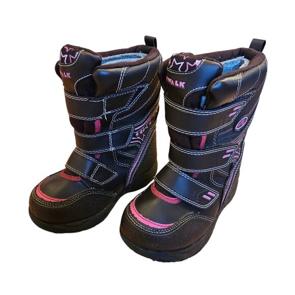 Airwalk Winter Snow Boots Brown Pink Toddler Girl Size 6 - Picture 1 of 9